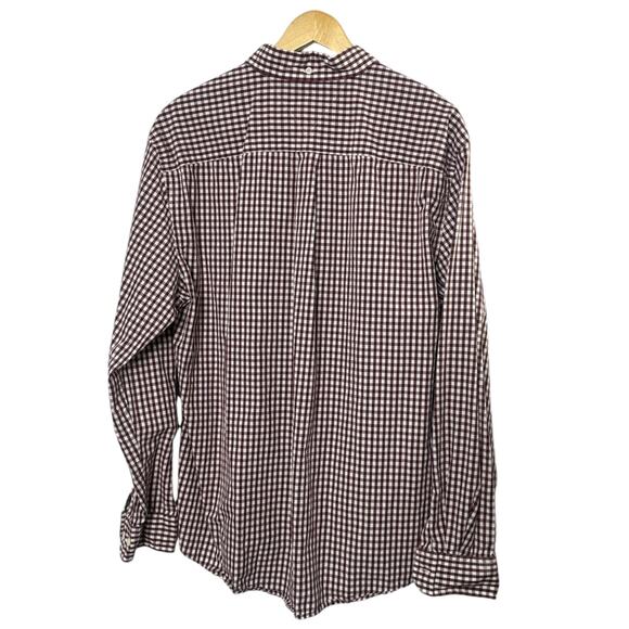 Tommy Hilfiger Classic Fit Dark Red & White Check Print Button Down Shirt Sz XL - Picture 6 of 6